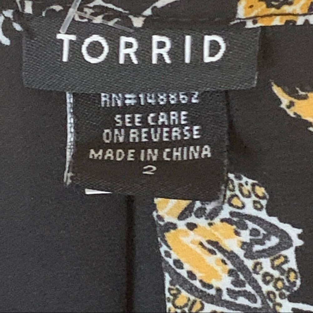 Torrid Georgette Keyhole Semi Shear Blouse Top 2X Floral - Picture 5 of 6